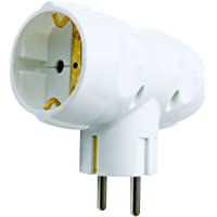 Los mejores  - Garza Power - Adaptador Doble Lateral (2 Tomas Schuko) con toma de Tierra- formato Retráctil- color Blanco